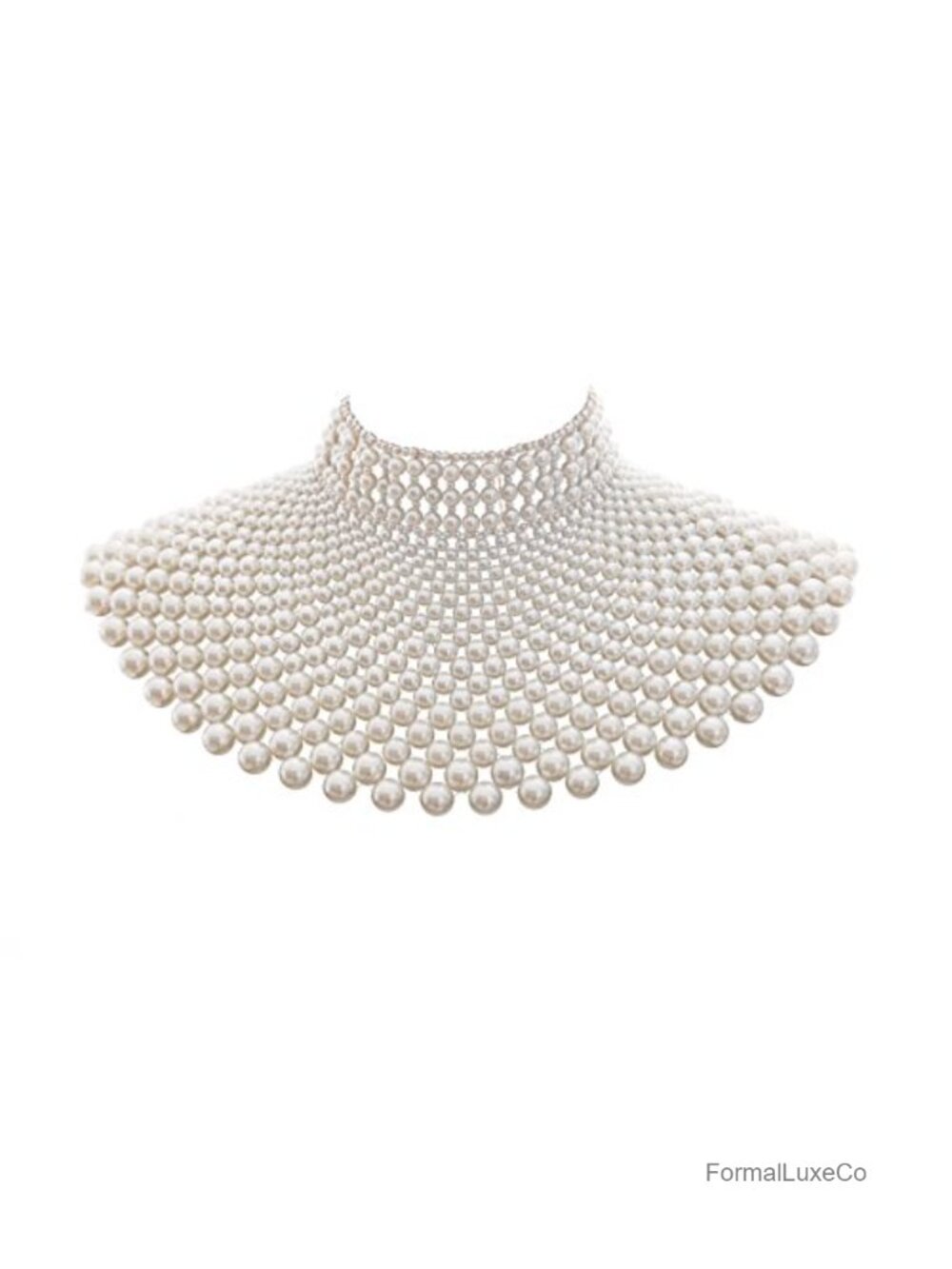 Handmade Beaded Bib Pearl Necklace Collar Statement Choker Women
